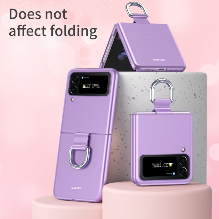 For Samsung Galaxy Z Flip4 Skin Feel Folding Phone Case with Drawstring Key Chain(Green) - Galaxy Z Flip4 5G Cases by buy2fix | Online Shopping UK | buy2fix