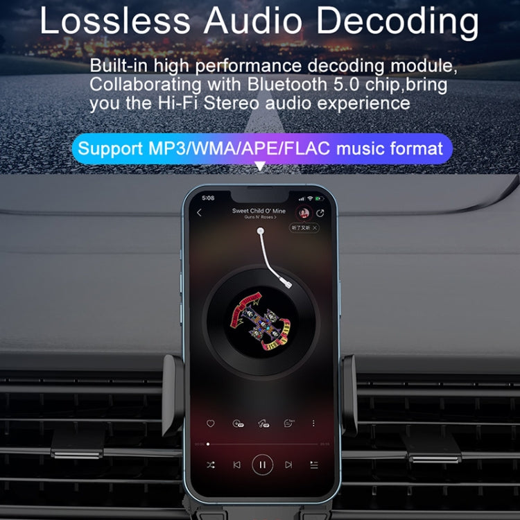 C1 Car Bluetooth 5.0 MP3 Player FM Transmitter Air Outlet Phone Holder - Car MP3 & MP4 & MP5 by buy2fix | Online Shopping UK | buy2fix