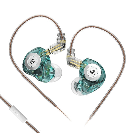 KZ-EDX PRO 1.25m Dynamic HiFi In-Ear Sports Music Headphones, Style:With Microphone(Transparent Cyan)