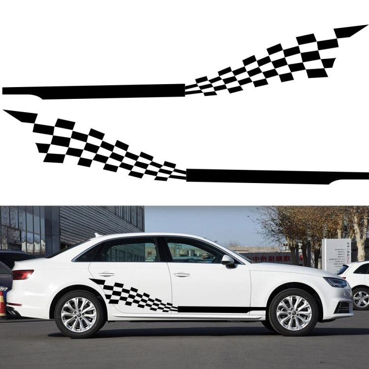 2 PCS/Set D-944 Striped Plaid Pattern Car Modified Decorative Sticker(Black) - Decorative Sticker by buy2fix | Online Shopping UK | buy2fix