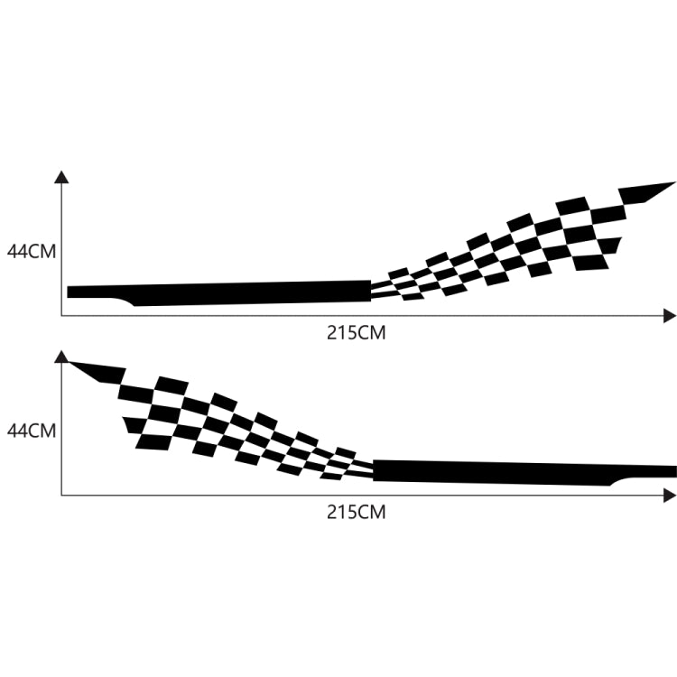 2 PCS/Set D-944 Striped Plaid Pattern Car Modified Decorative Sticker(Black) - Decorative Sticker by buy2fix | Online Shopping UK | buy2fix
