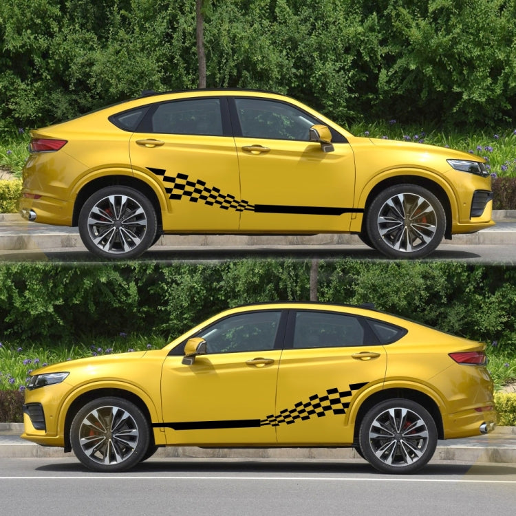 2 PCS/Set D-944 Striped Plaid Pattern Car Modified Decorative Sticker(Black) - Decorative Sticker by buy2fix | Online Shopping UK | buy2fix