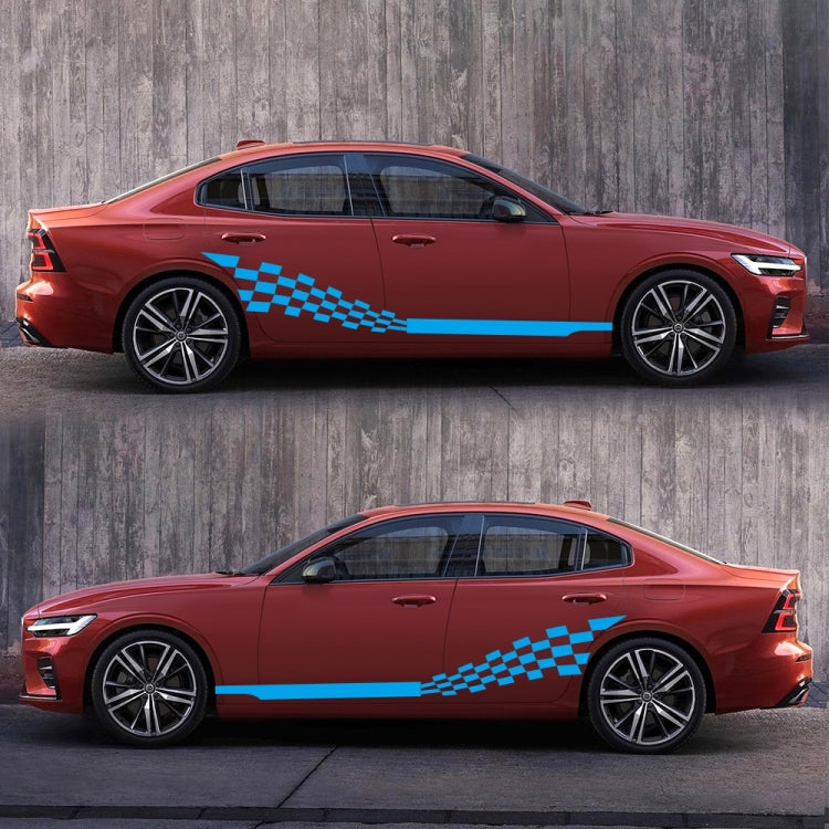 2 PCS/Set D-944 Striped Plaid Pattern Car Modified Decorative Sticker(Blue) - Decorative Sticker by buy2fix | Online Shopping UK | buy2fix