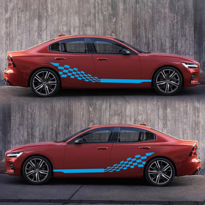 2 PCS/Set D-944 Striped Plaid Pattern Car Modified Decorative Sticker(Blue) - Decorative Sticker by buy2fix | Online Shopping UK | buy2fix