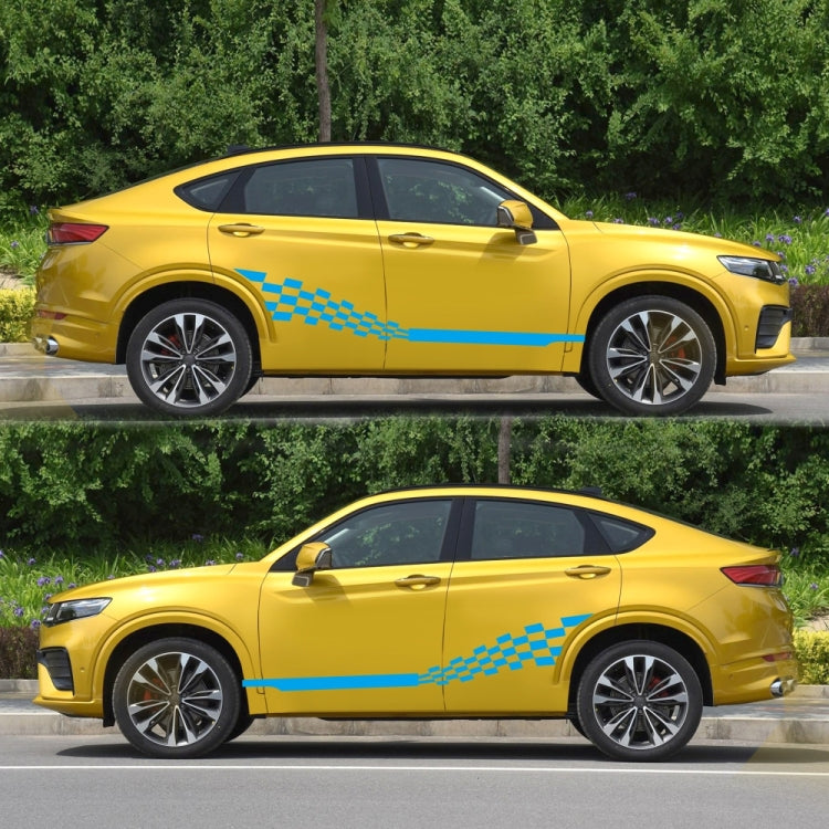 2 PCS/Set D-944 Striped Plaid Pattern Car Modified Decorative Sticker(Blue) - Decorative Sticker by buy2fix | Online Shopping UK | buy2fix