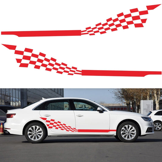 2 PCS/Set D-944 Striped Plaid Pattern Car Modified Decorative Sticker(Red) - Decorative Sticker by buy2fix | Online Shopping UK | buy2fix