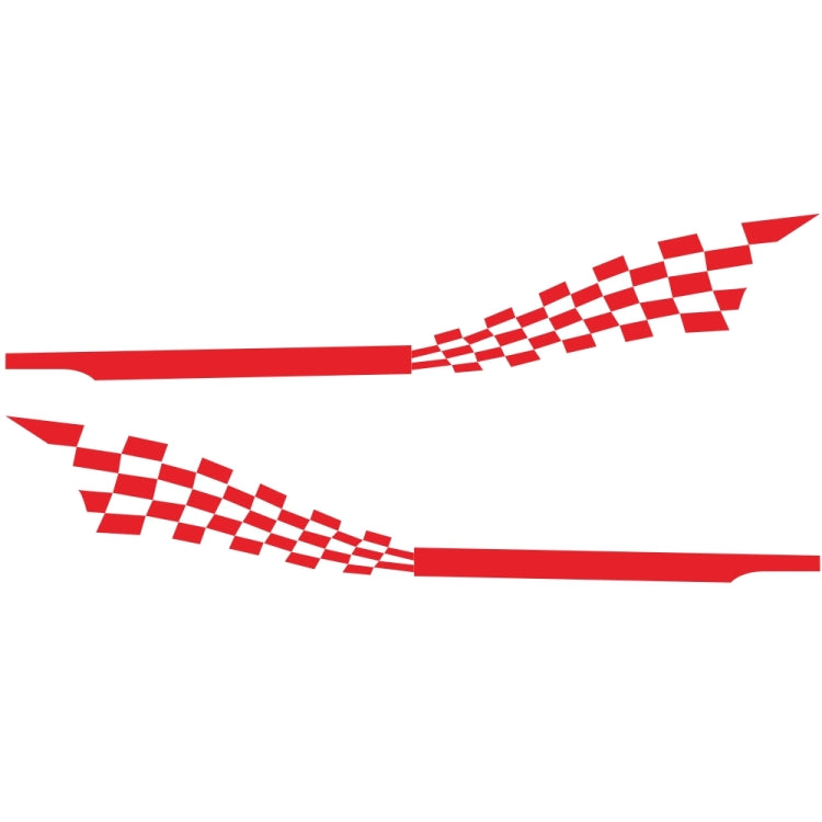 2 PCS/Set D-944 Striped Plaid Pattern Car Modified Decorative Sticker(Red) - Decorative Sticker by buy2fix | Online Shopping UK | buy2fix