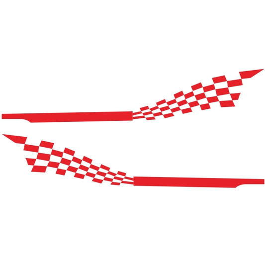 2 PCS/Set D-944 Striped Plaid Pattern Car Modified Decorative Sticker(Red) - Decorative Sticker by buy2fix | Online Shopping UK | buy2fix