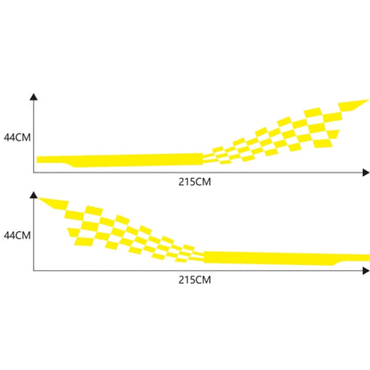 2 PCS/Set D-944 Striped Plaid Pattern Car Modified Decorative Sticker(Yellow) - Decorative Sticker by buy2fix | Online Shopping UK | buy2fix