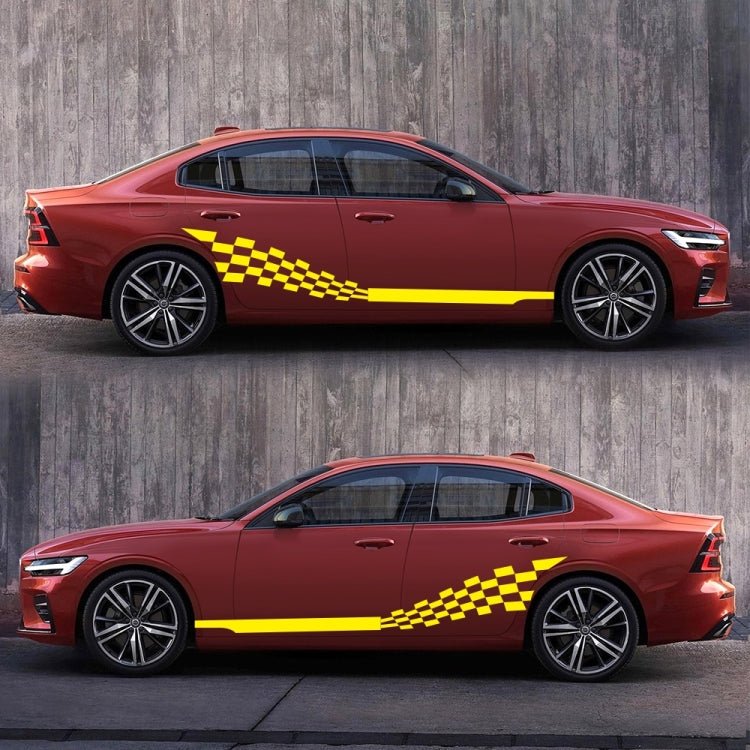 2 PCS/Set D-944 Striped Plaid Pattern Car Modified Decorative Sticker(Yellow) - Decorative Sticker by buy2fix | Online Shopping UK | buy2fix