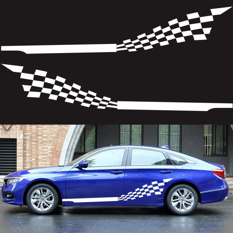 2 PCS/Set D-944 Striped Plaid Pattern Car Modified Decorative Sticker(White) - Decorative Sticker by buy2fix | Online Shopping UK | buy2fix