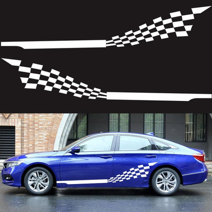 2 PCS/Set D-944 Striped Plaid Pattern Car Modified Decorative Sticker(White) - Decorative Sticker by buy2fix | Online Shopping UK | buy2fix