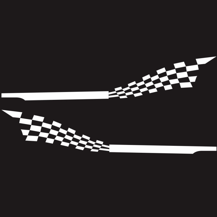 2 PCS/Set D-944 Striped Plaid Pattern Car Modified Decorative Sticker(White) - Decorative Sticker by buy2fix | Online Shopping UK | buy2fix