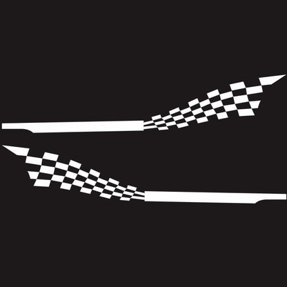 2 PCS/Set D-944 Striped Plaid Pattern Car Modified Decorative Sticker(White) - Decorative Sticker by buy2fix | Online Shopping UK | buy2fix