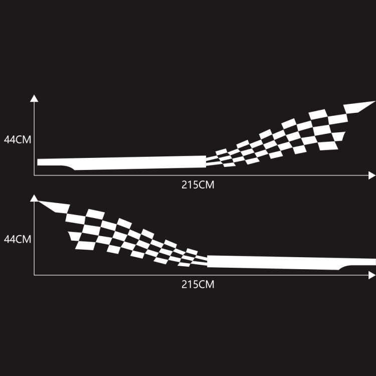 2 PCS/Set D-944 Striped Plaid Pattern Car Modified Decorative Sticker(White) - Decorative Sticker by buy2fix | Online Shopping UK | buy2fix