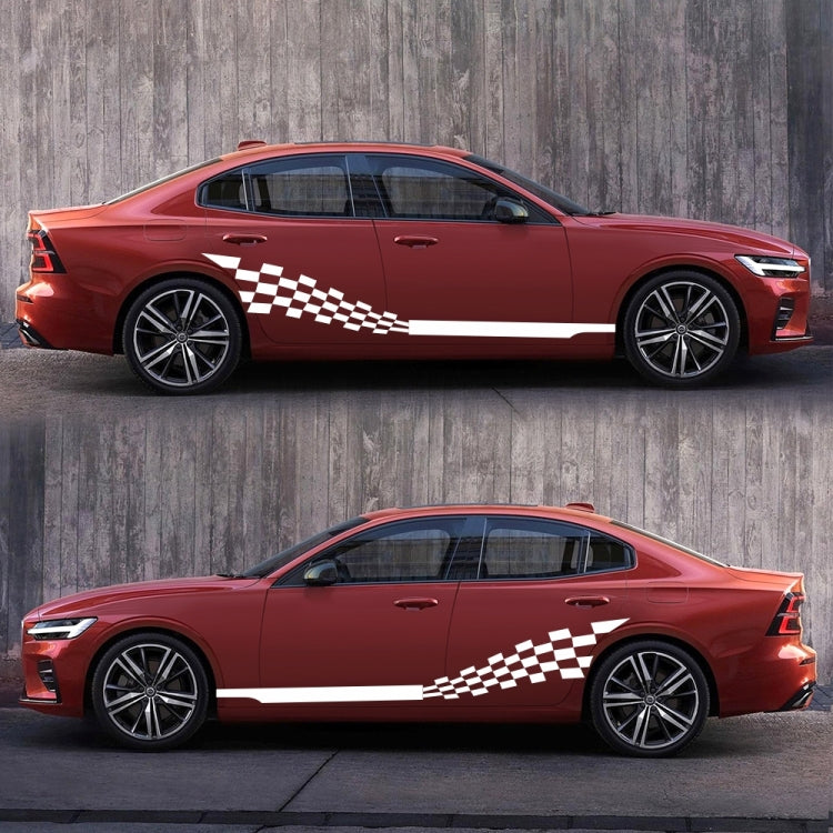 2 PCS/Set D-944 Striped Plaid Pattern Car Modified Decorative Sticker(White) - Decorative Sticker by buy2fix | Online Shopping UK | buy2fix