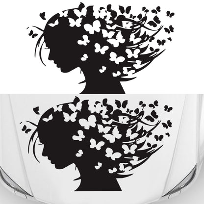 D-956 Butterfly Girl Pattern Car Modified Decorative Sticker(Black) - Decorative Sticker by buy2fix | Online Shopping UK | buy2fix