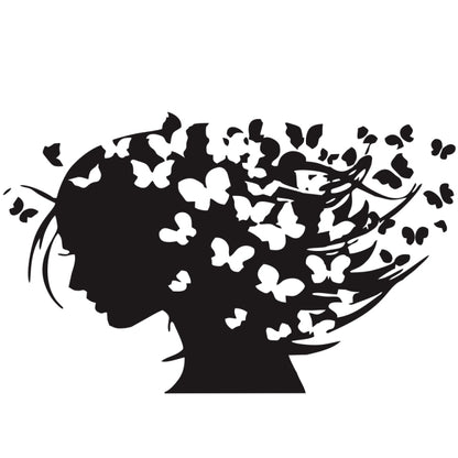 D-956 Butterfly Girl Pattern Car Modified Decorative Sticker(Black) - Decorative Sticker by buy2fix | Online Shopping UK | buy2fix