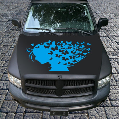 D-956 Butterfly Girl Pattern Car Modified Decorative Sticker(Blue) - Decorative Sticker by buy2fix | Online Shopping UK | buy2fix