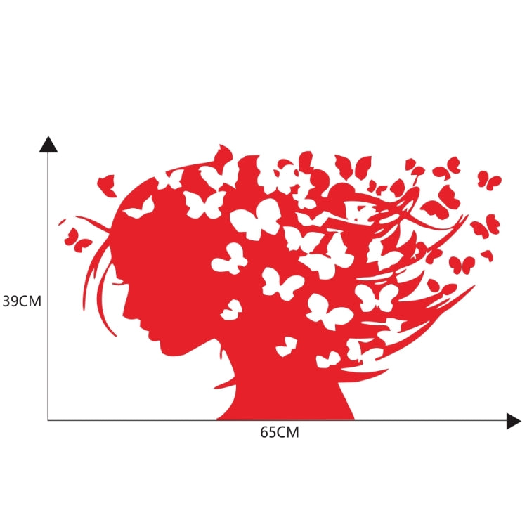 D-956 Butterfly Girl Pattern Car Modified Decorative Sticker(Red) - Decorative Sticker by buy2fix | Online Shopping UK | buy2fix