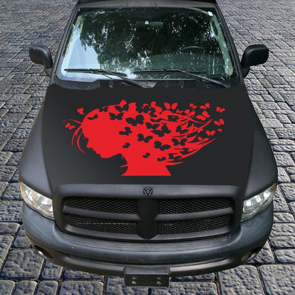 D-956 Butterfly Girl Pattern Car Modified Decorative Sticker(Red) - Decorative Sticker by buy2fix | Online Shopping UK | buy2fix