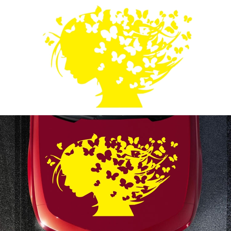 D-956 Butterfly Girl Pattern Car Modified Decorative Sticker(Yellow) - Decorative Sticker by buy2fix | Online Shopping UK | buy2fix