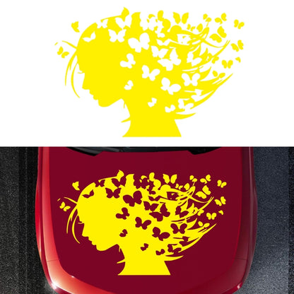 D-956 Butterfly Girl Pattern Car Modified Decorative Sticker(Yellow) - Decorative Sticker by buy2fix | Online Shopping UK | buy2fix