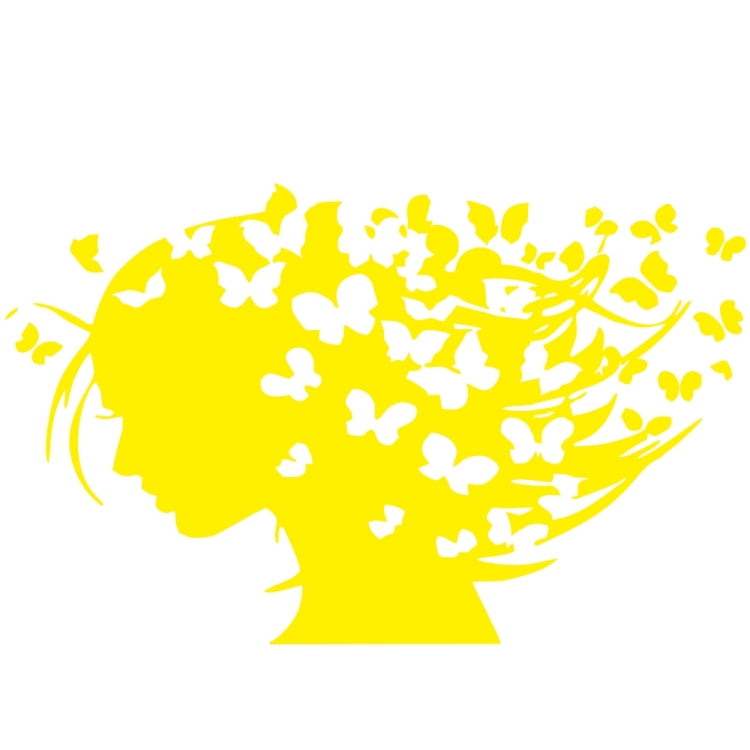 D-956 Butterfly Girl Pattern Car Modified Decorative Sticker(Yellow) - Decorative Sticker by buy2fix | Online Shopping UK | buy2fix