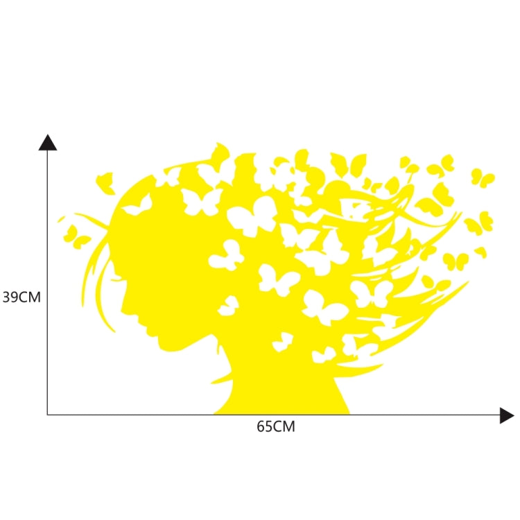 D-956 Butterfly Girl Pattern Car Modified Decorative Sticker(Yellow) - Decorative Sticker by buy2fix | Online Shopping UK | buy2fix