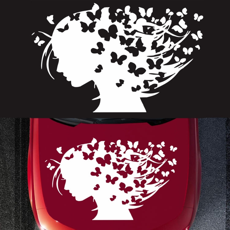 D-956 Butterfly Girl Pattern Car Modified Decorative Sticker(White) - Decorative Sticker by buy2fix | Online Shopping UK | buy2fix