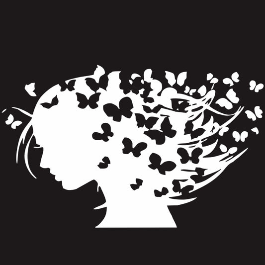 D-956 Butterfly Girl Pattern Car Modified Decorative Sticker(White) - Decorative Sticker by buy2fix | Online Shopping UK | buy2fix