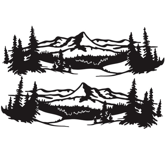 2 PCS/Set D-957 Mountains Pattern Car Modified Decorative Sticker(Black) - Decorative Sticker by buy2fix | Online Shopping UK | buy2fix