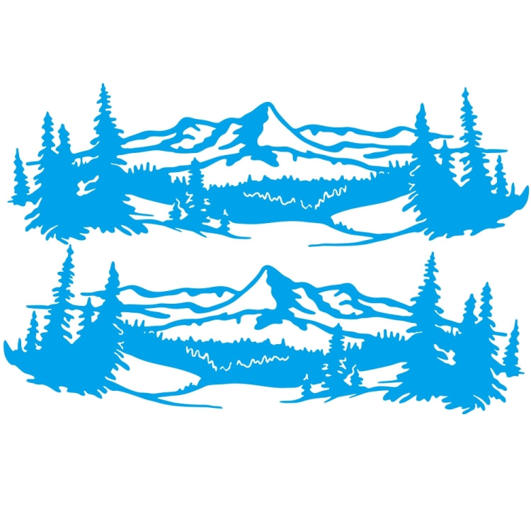 2 PCS/Set D-957 Mountains Pattern Car Modified Decorative Sticker(Blue) - Decorative Sticker by buy2fix | Online Shopping UK | buy2fix