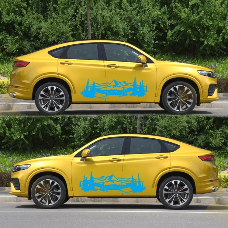 2 PCS/Set D-957 Mountains Pattern Car Modified Decorative Sticker(Blue) - Decorative Sticker by buy2fix | Online Shopping UK | buy2fix