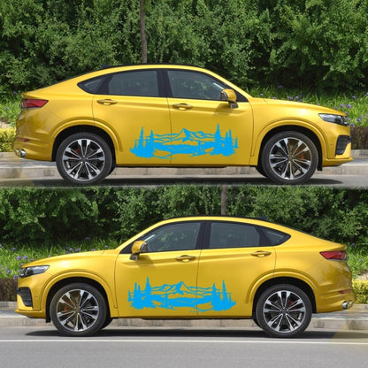 2 PCS/Set D-957 Mountains Pattern Car Modified Decorative Sticker(Blue) - Decorative Sticker by buy2fix | Online Shopping UK | buy2fix