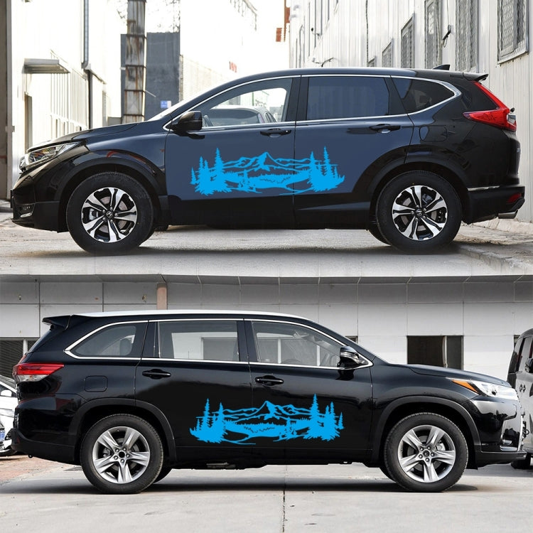 2 PCS/Set D-957 Mountains Pattern Car Modified Decorative Sticker(Blue) - Decorative Sticker by buy2fix | Online Shopping UK | buy2fix
