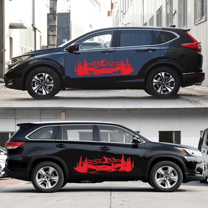 2 PCS/Set D-957 Mountains Pattern Car Modified Decorative Sticker(Red) - Decorative Sticker by buy2fix | Online Shopping UK | buy2fix