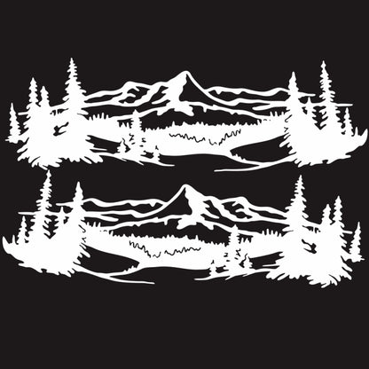 2 PCS/Set D-957 Mountains Pattern Car Modified Decorative Sticker(White) - Decorative Sticker by buy2fix | Online Shopping UK | buy2fix