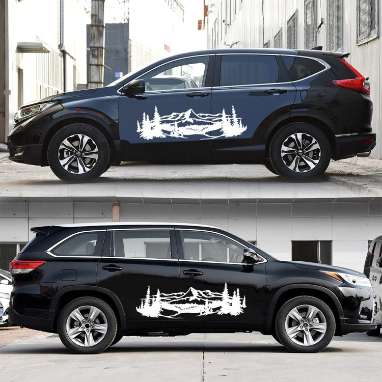 2 PCS/Set D-957 Mountains Pattern Car Modified Decorative Sticker(White) - Decorative Sticker by buy2fix | Online Shopping UK | buy2fix