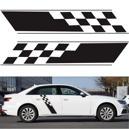 2 PCS/Set D-962 Checkered Flag Pattern Car Modified Decorative Sticker(Black)