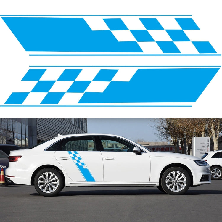 2 PCS/Set D-962 Checkered Flag Pattern Car Modified Decorative Sticker(Blue) - Decorative Sticker by buy2fix | Online Shopping UK | buy2fix