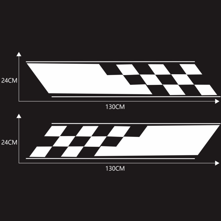 2 PCS/Set D-962 Checkered Flag Pattern Car Modified Decorative Sticker(White) - Decorative Sticker by buy2fix | Online Shopping UK | buy2fix