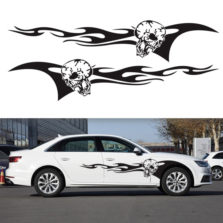 2 PCS/Set D-964 Skull Flame Pattern Car Modified Decorative Sticker(Black) - Decorative Sticker by buy2fix | Online Shopping UK | buy2fix