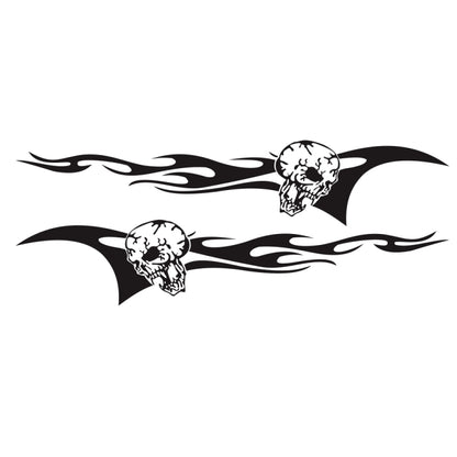 2 PCS/Set D-964 Skull Flame Pattern Car Modified Decorative Sticker(Black) - Decorative Sticker by buy2fix | Online Shopping UK | buy2fix