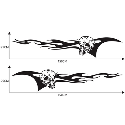 2 PCS/Set D-964 Skull Flame Pattern Car Modified Decorative Sticker(Black) - Decorative Sticker by buy2fix | Online Shopping UK | buy2fix