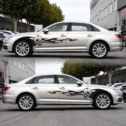 2 PCS/Set D-964 Skull Flame Pattern Car Modified Decorative Sticker(Black) - Decorative Sticker by buy2fix | Online Shopping UK | buy2fix