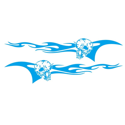 2 PCS/Set D-964 Skull Flame Pattern Car Modified Decorative Sticker(Blue) - Decorative Sticker by buy2fix | Online Shopping UK | buy2fix
