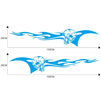 2 PCS/Set D-964 Skull Flame Pattern Car Modified Decorative Sticker(Blue) - Decorative Sticker by buy2fix | Online Shopping UK | buy2fix