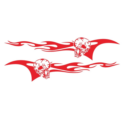 2 PCS/Set D-964 Skull Flame Pattern Car Modified Decorative Sticker(Red) - Decorative Sticker by buy2fix | Online Shopping UK | buy2fix