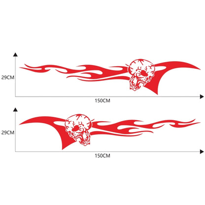 2 PCS/Set D-964 Skull Flame Pattern Car Modified Decorative Sticker(Red) - Decorative Sticker by buy2fix | Online Shopping UK | buy2fix